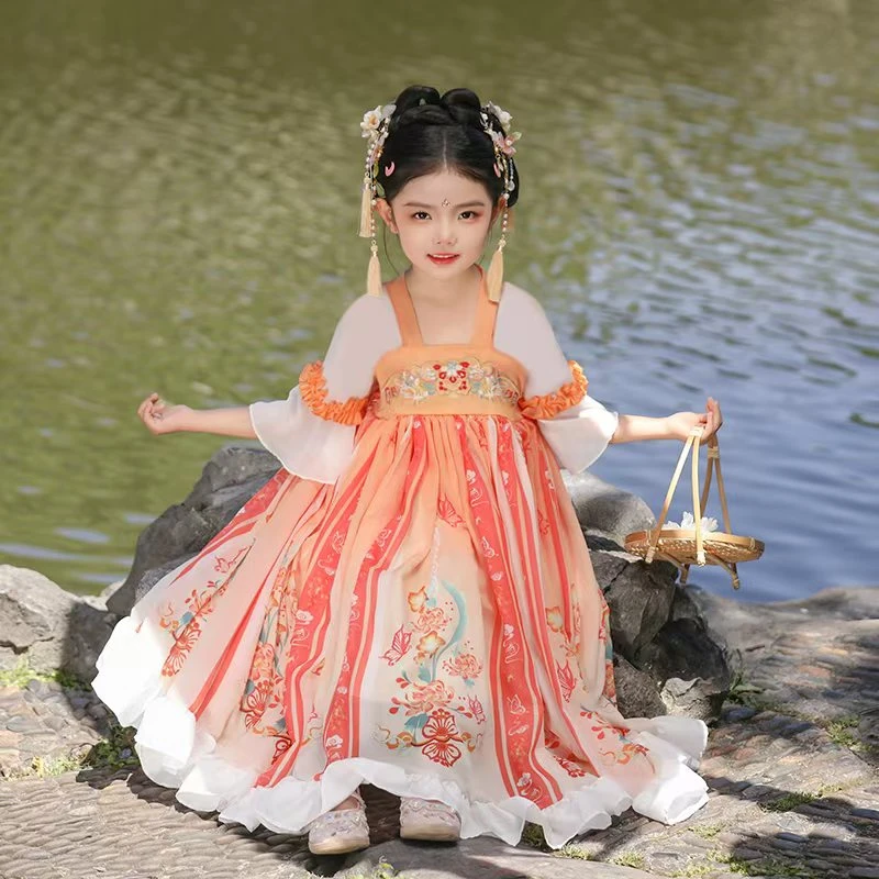 【宇娃娃】甜美女童古风2025公主裙风汉服小女孩公主儿童中国风汉服