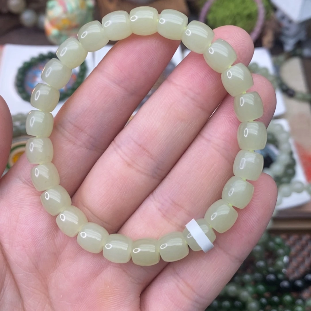 手链未镶嵌和田玉黄口直切珠卡8