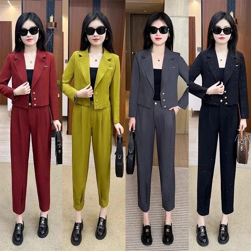 春秋季高级感时尚气质套装女2025新款爆款洋气减龄职业西装两件套