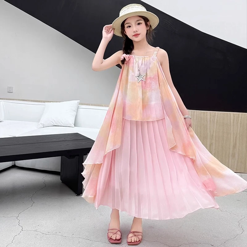 女童连衣裙夏季2025新款女大童海边度假沙滩裙儿童夏装超好看裙子