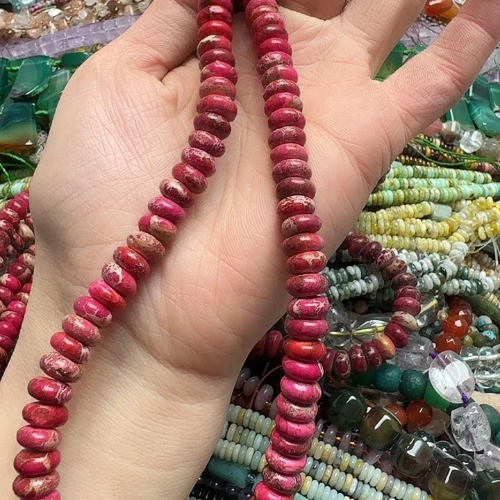 玛瑙/玉髓未镶嵌珠宝半成品一条10mm帝王石算盘