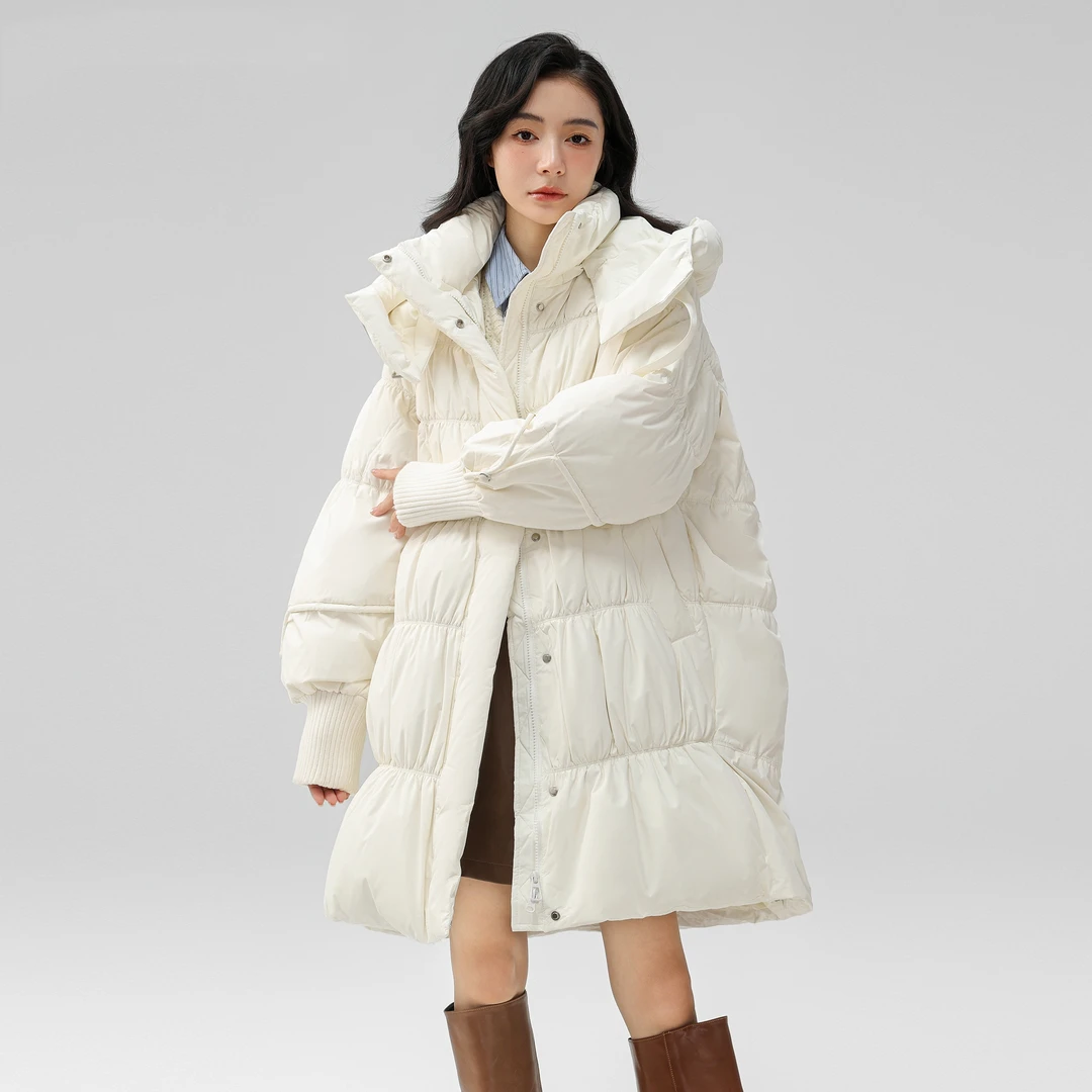 【香香专属】YY22327连帽中长款羽绒服女韩版加厚保暖过膝羽绒服