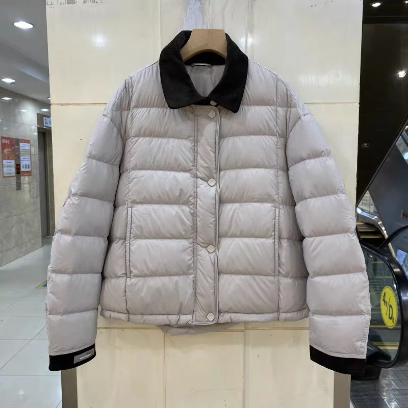 韩系流行超好看白鸭绒羽绒服女装2025冬季高级感时尚保暖短款外套