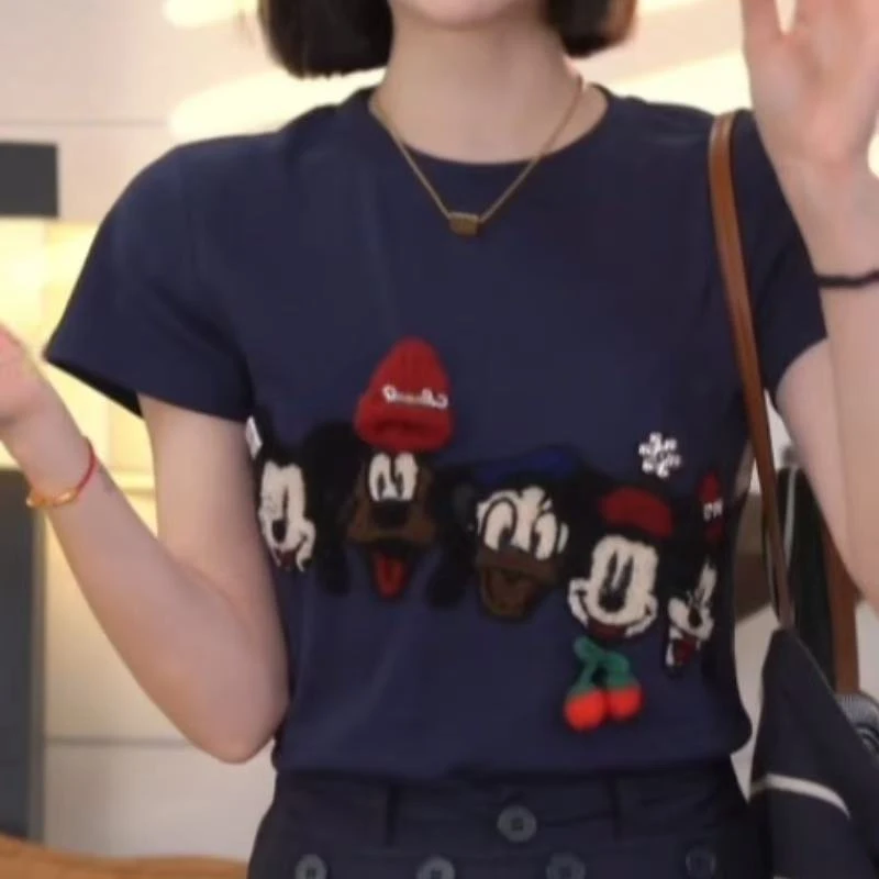 2#2025春夏新款圆领甜酷猫咪卡通时尚百搭T恤女