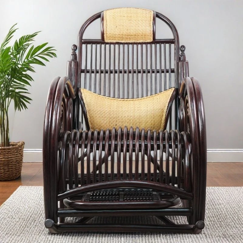 天然植物藤条高档摇摇椅庭院户外休闲靠背躺椅家用老年人午睡椅