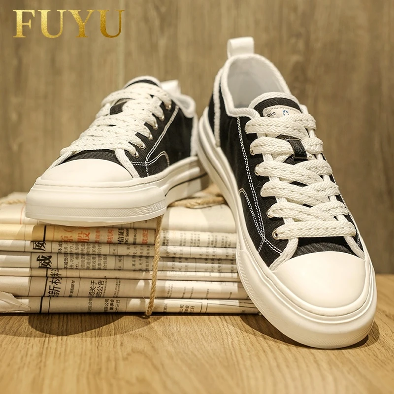 低帮软底帆布男鞋秋冬新款潮流百搭休闲平底男士运动黑色布潮鞋