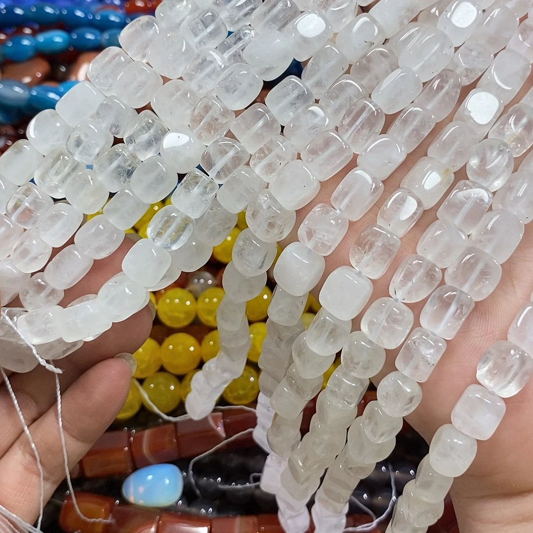 玛瑙/玉髓未镶嵌珠宝半成品白水蛋黄一条卡8mm