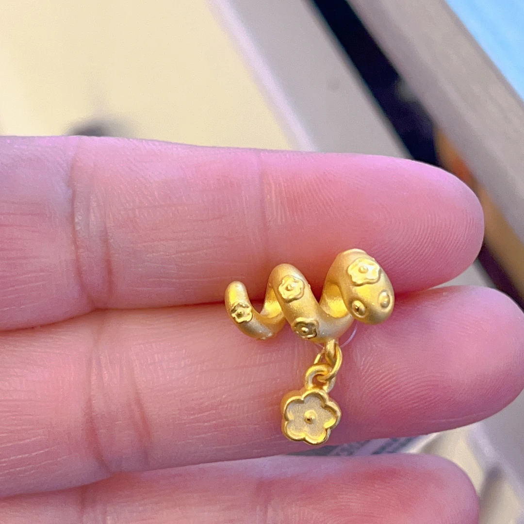 足金小桃花卷卷蛇