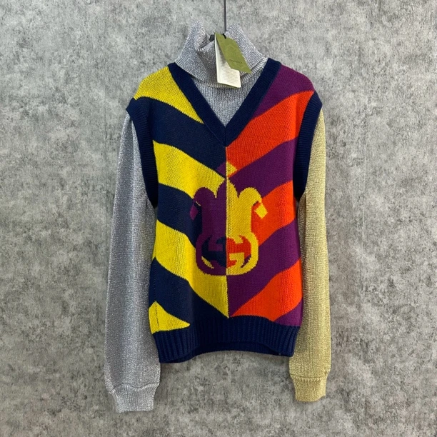 未使用 GUCCI/古驰 古驰拼色高领毛衣