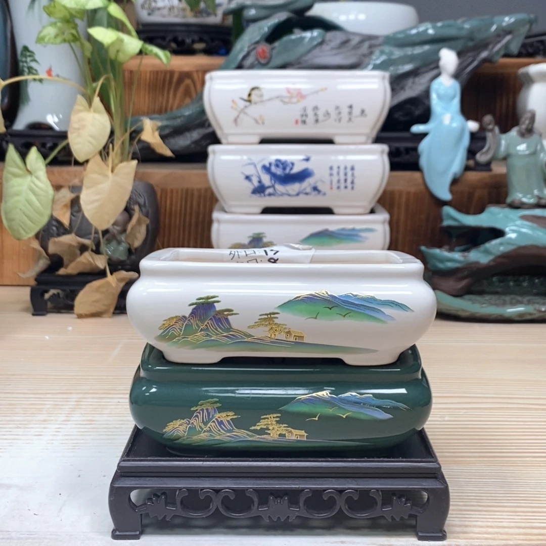 紫砂花盆陶瓷艺术花盆陶瓷