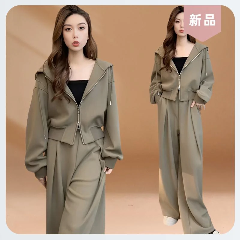 2025春秋新款连帽卫衣运动套装女小个子穿搭一整套时尚休闲两件套