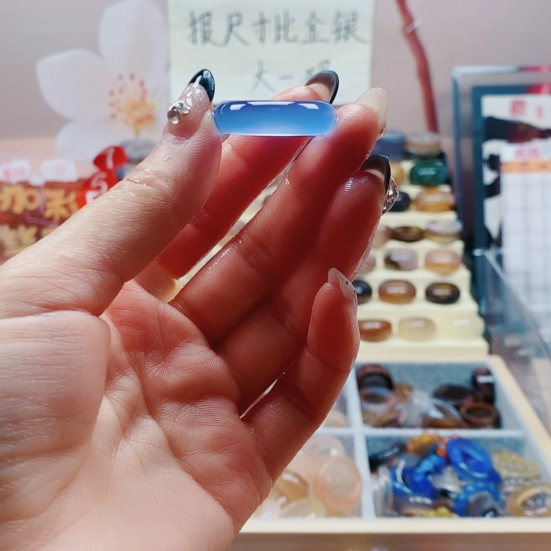 玛瑙/玉髓戒指未镶嵌烙***ò