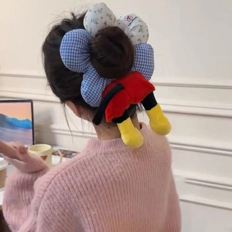 可爱米奇屁屁大肠发圈创意花朵丸子头绳扎马尾橡皮筋落难公主发绳