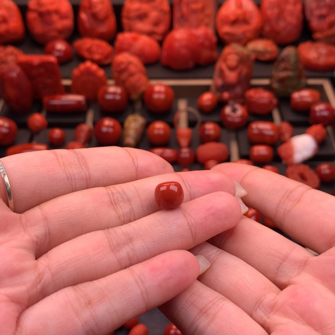 南红玛瑙南红川料原矿老型单珠9.2mm未镶嵌