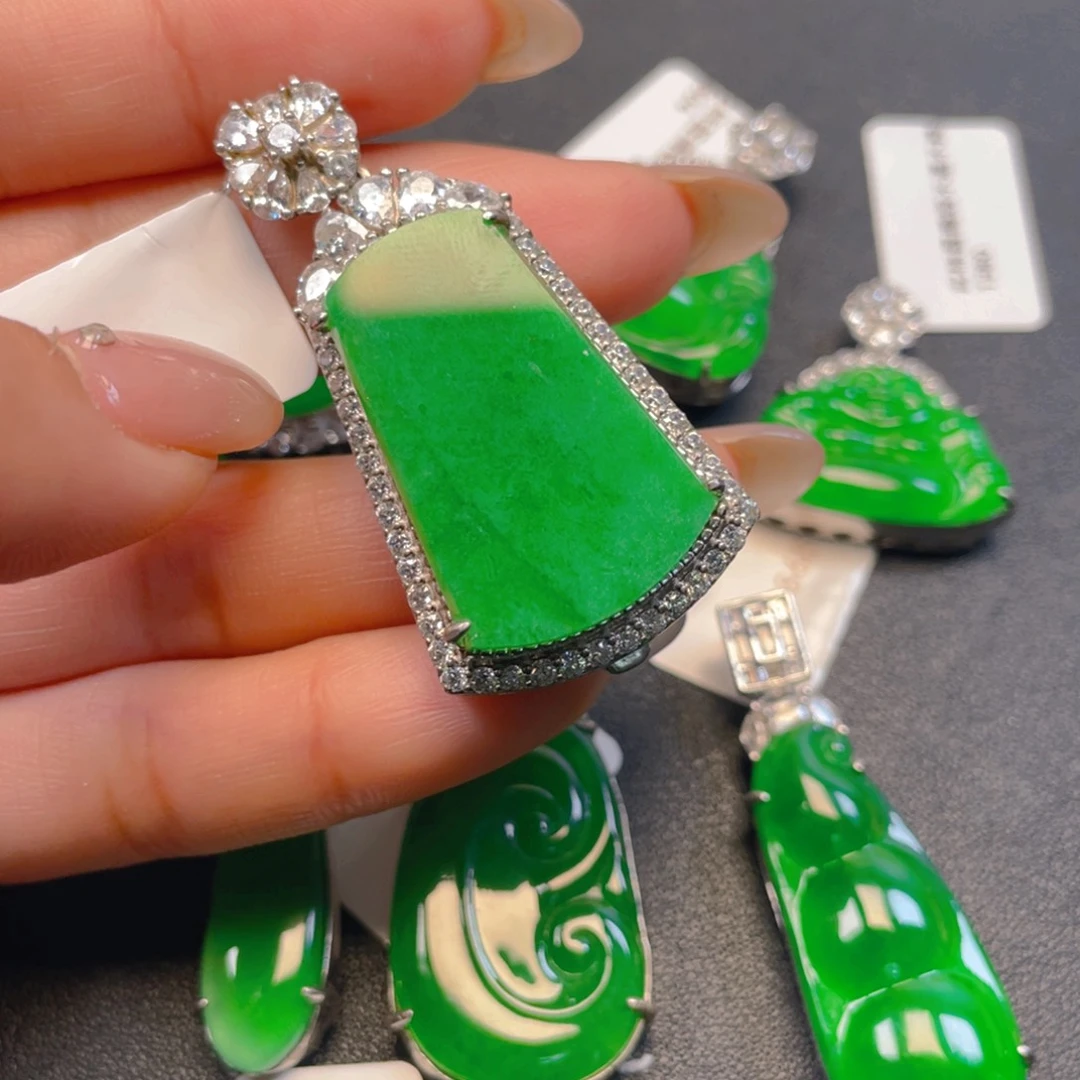 翡翠银S925镶嵌吊坠(不含链)