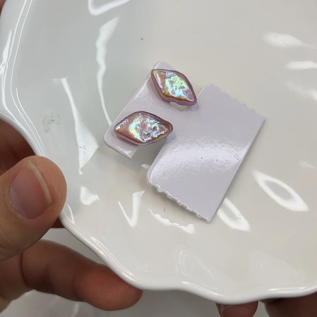 淡水珍珠银S925镶嵌耳饰