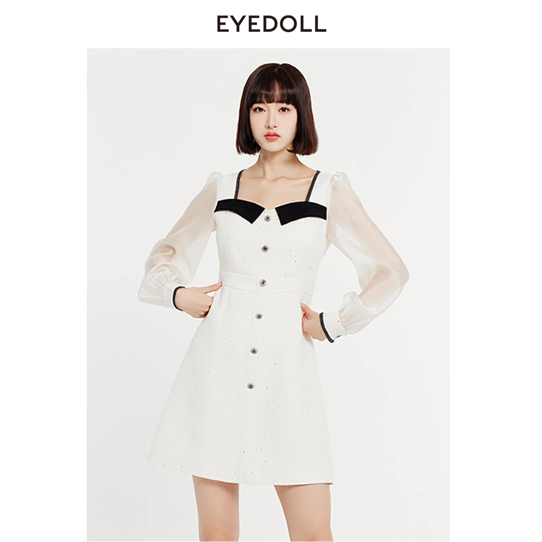 【老板娘夏天】EYEDOLL新款温柔小香风短款连衣裙