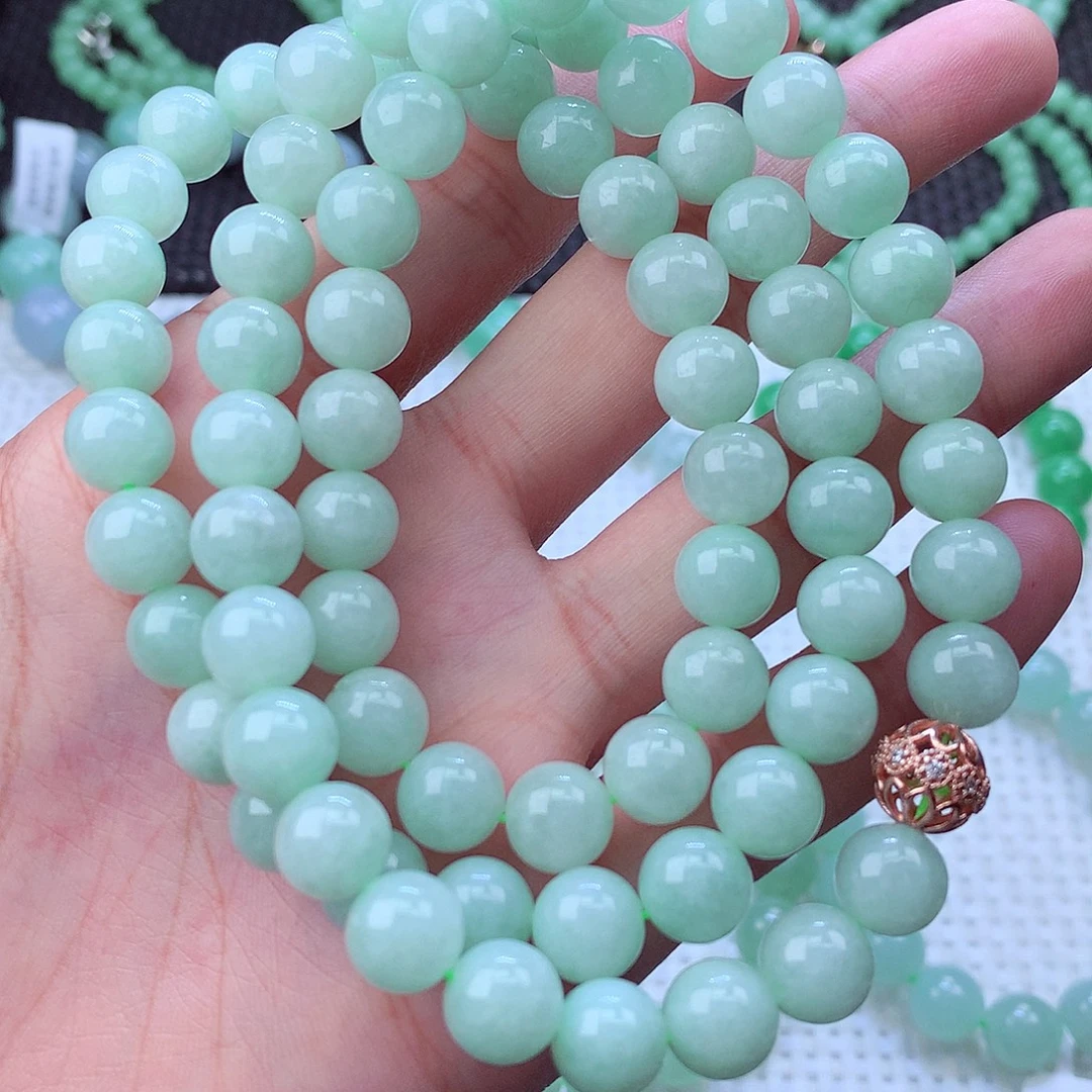 翡翠未镶嵌毛衣链卡9.5