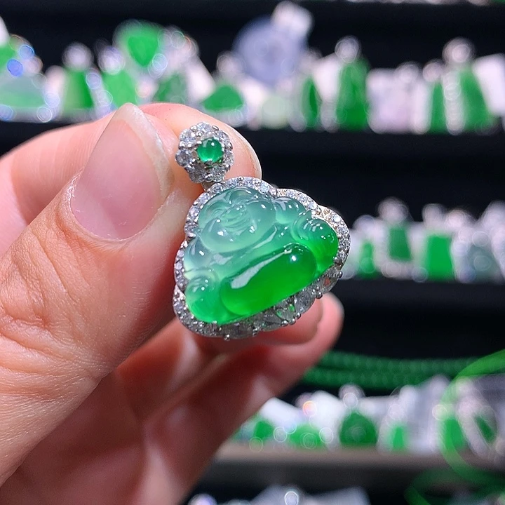 【闪购商品】颈饰银S925镶嵌翡翠天然翡翠