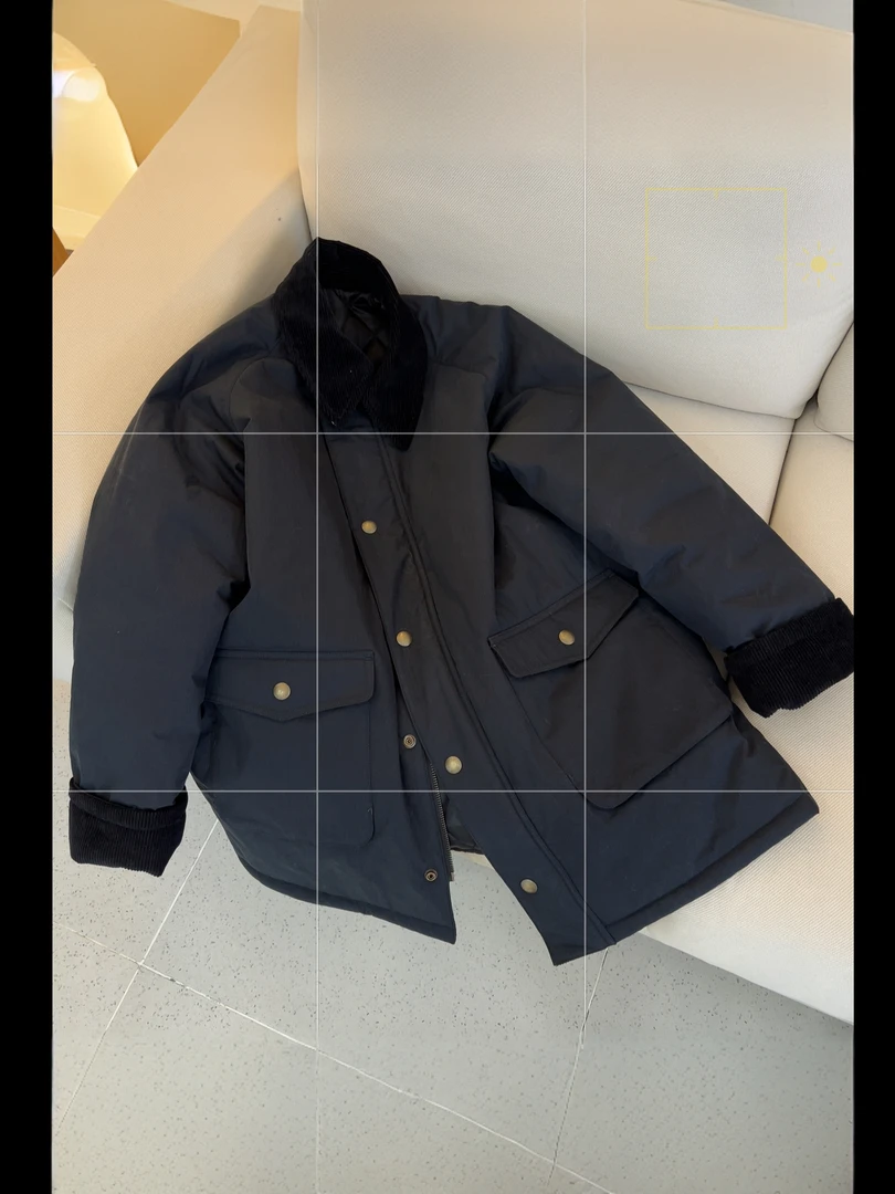 itisdalian“黑松露”复古工装保暖棉服外套 冬