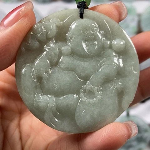 翡翠颈饰未镶嵌逍遥佛福利