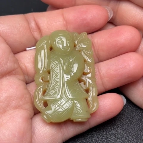 和田玉挂件未镶嵌毛**料