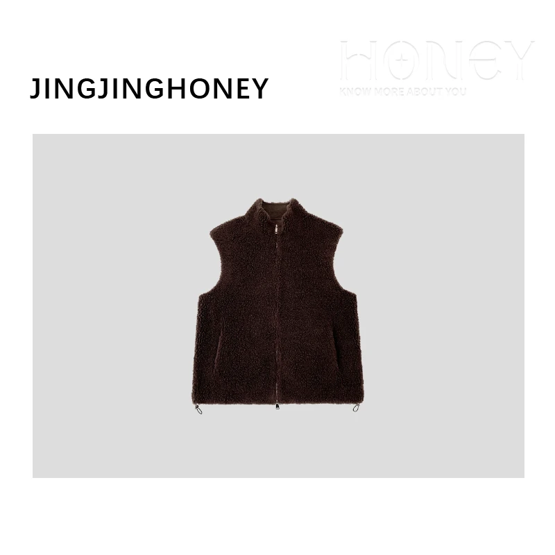 静静哈尼  【气质毛绒马甲】秋冬叠穿绒感100绵羊毛马甲B82528