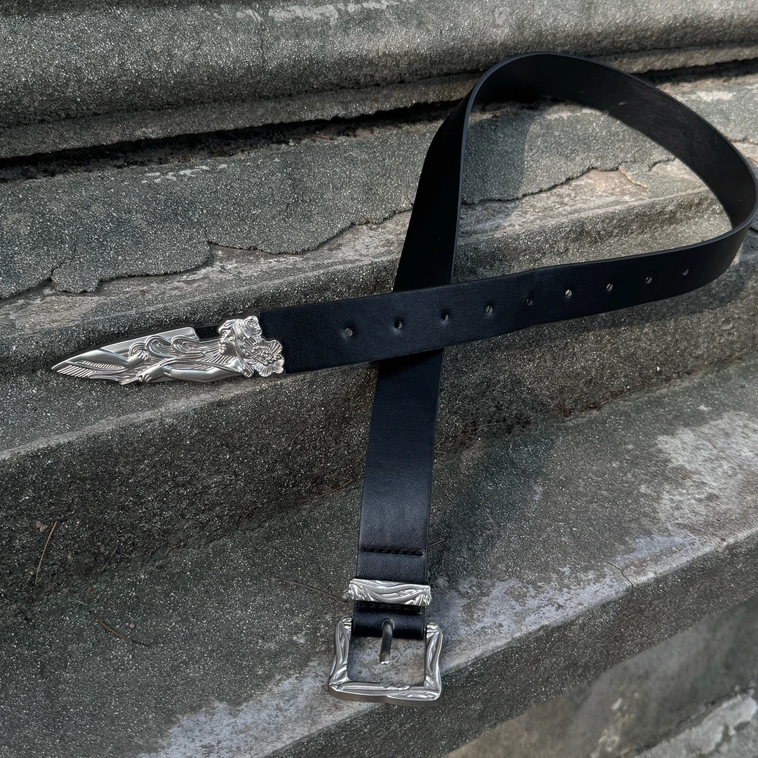 OCAA 优雅定制雕花短剑浮雕cleanfit腰带装饰基础百搭男女皮带