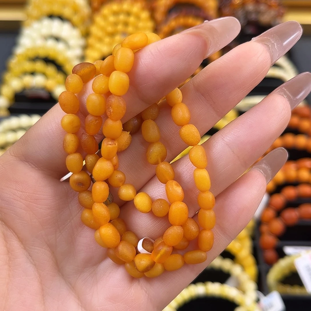 未镶嵌琥珀裸石妈妈链海漂料