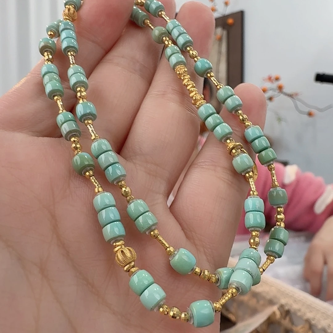 绿松石18K金镶嵌珠宝半成品