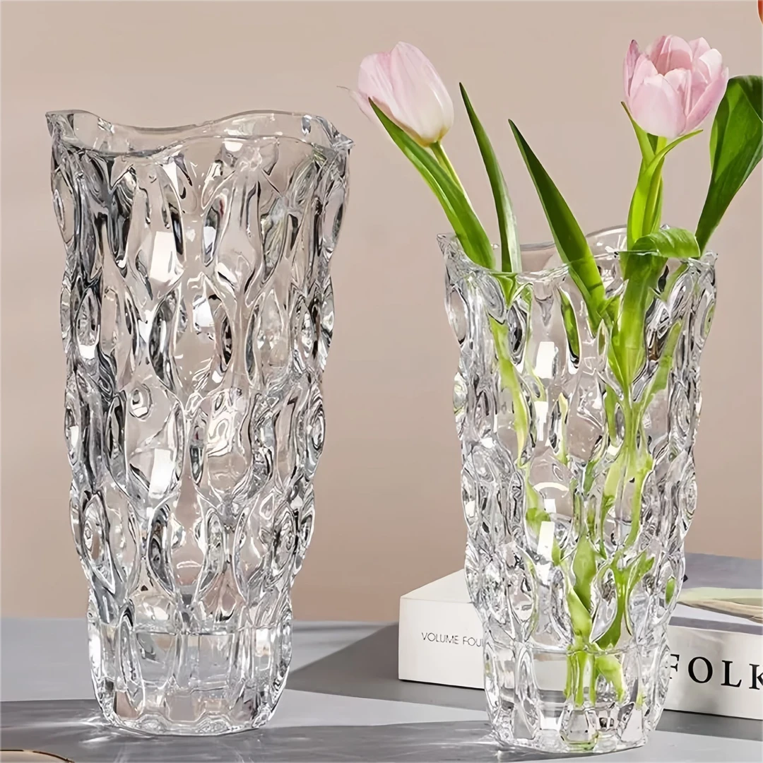轻奢ins风波西米亚水晶玻璃花瓶餐桌水养鲜花玫瑰插花摆件装饰品