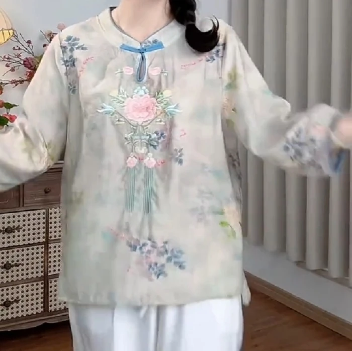 2025夏季新款复古圆领头套文艺上衣