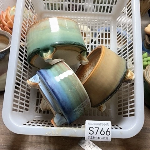 紫砂花盆766微瑕品口径8厘米左右