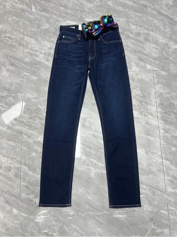 S-BKD#精玉透凉系列春夏726男士中腰标准直筒牛仔裤 深色百搭时尚