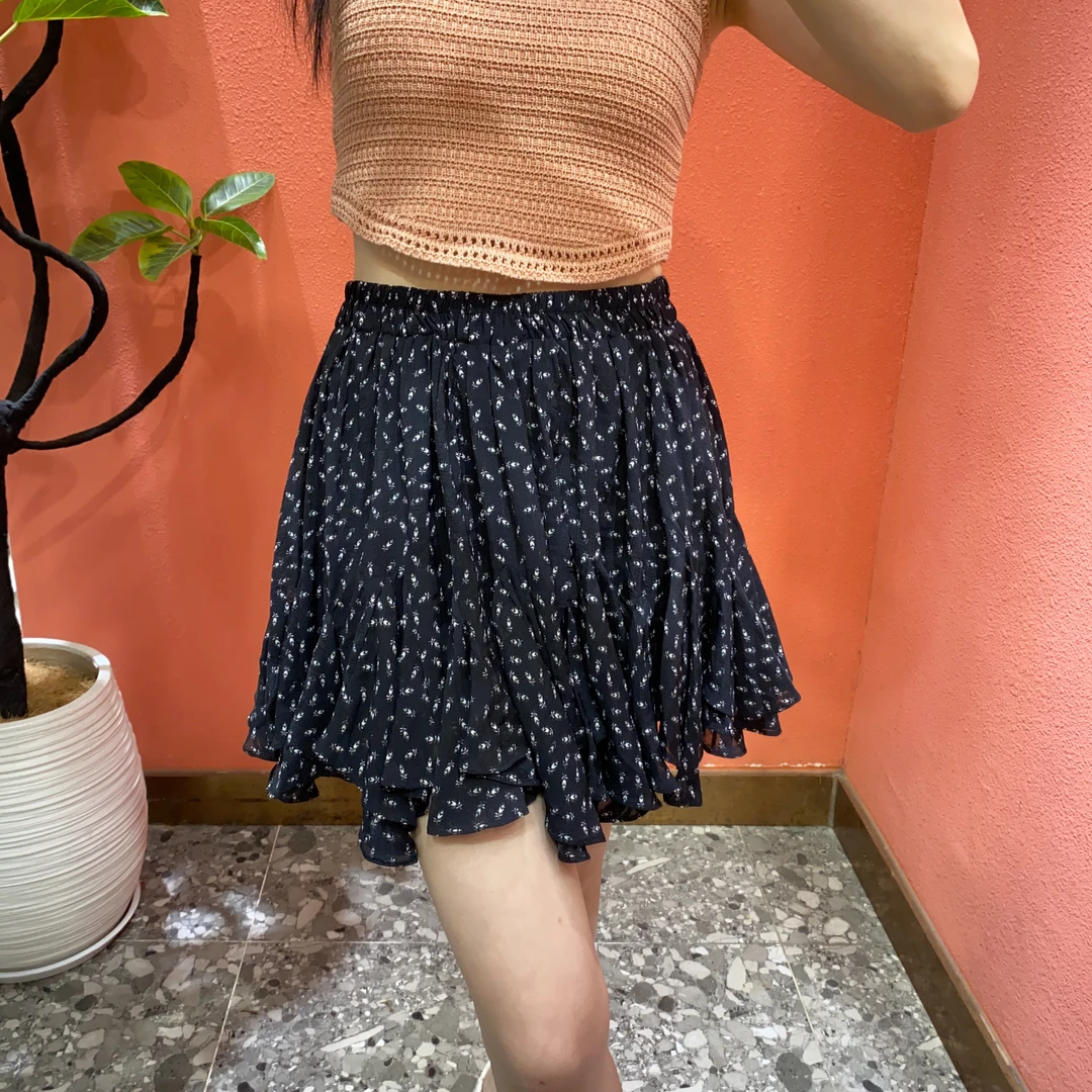 （默茗服装）不规则松紧碎花半裙