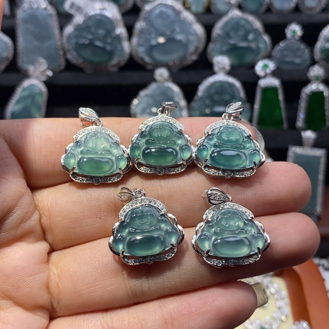 1***伙翡翠银S925镶嵌颈饰翡翠