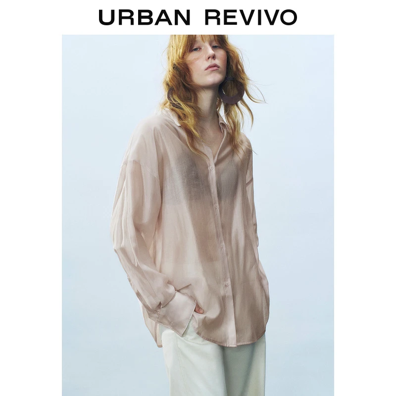 UR2025秋季新款女装时尚气质轻通勤长袖开襟衬衫UWM250053