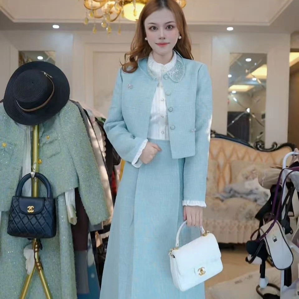 1050香风时装连衣裙时尚2025秋季新款名媛气质显瘦轻奢爆款两件套