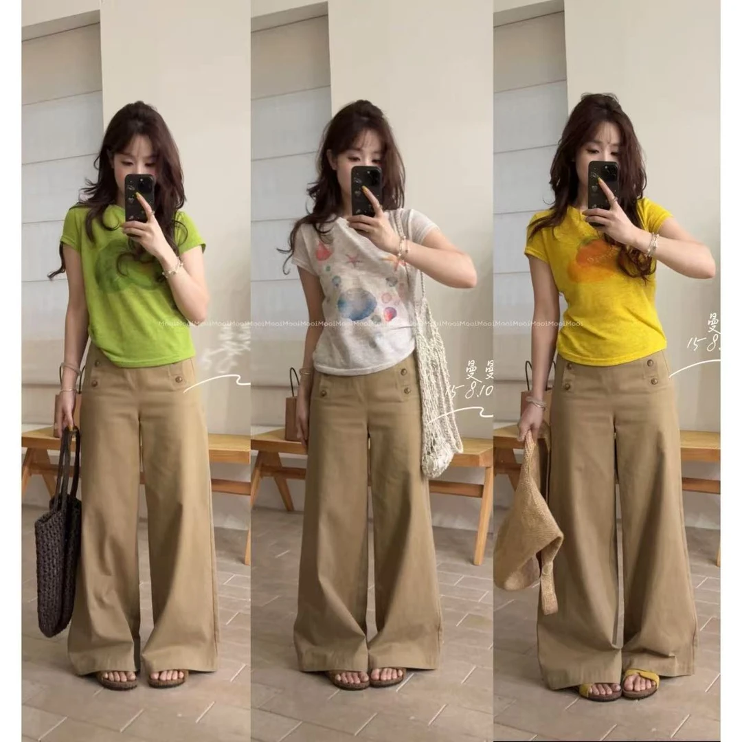 【mooi】'全员自留'夏季新款韩版ins风小众设计感休闲裤