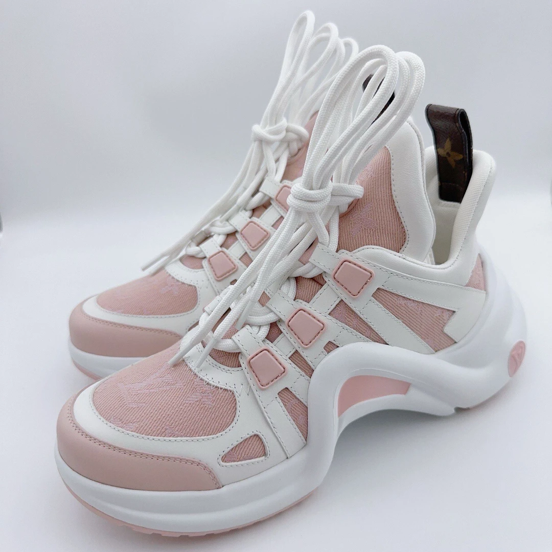 未使用 LouisVuitton/路易威登 37码/粉色牛仔满印老爹鞋/01534