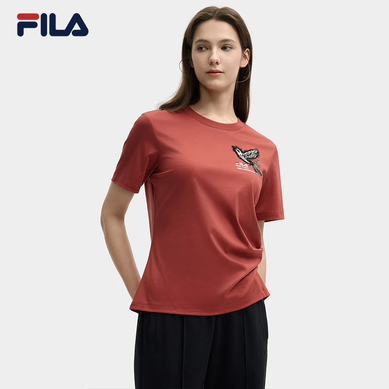 Fila/斐乐新款女子夏季【时尚休闲显瘦设计短袖T恤】F11W528102F