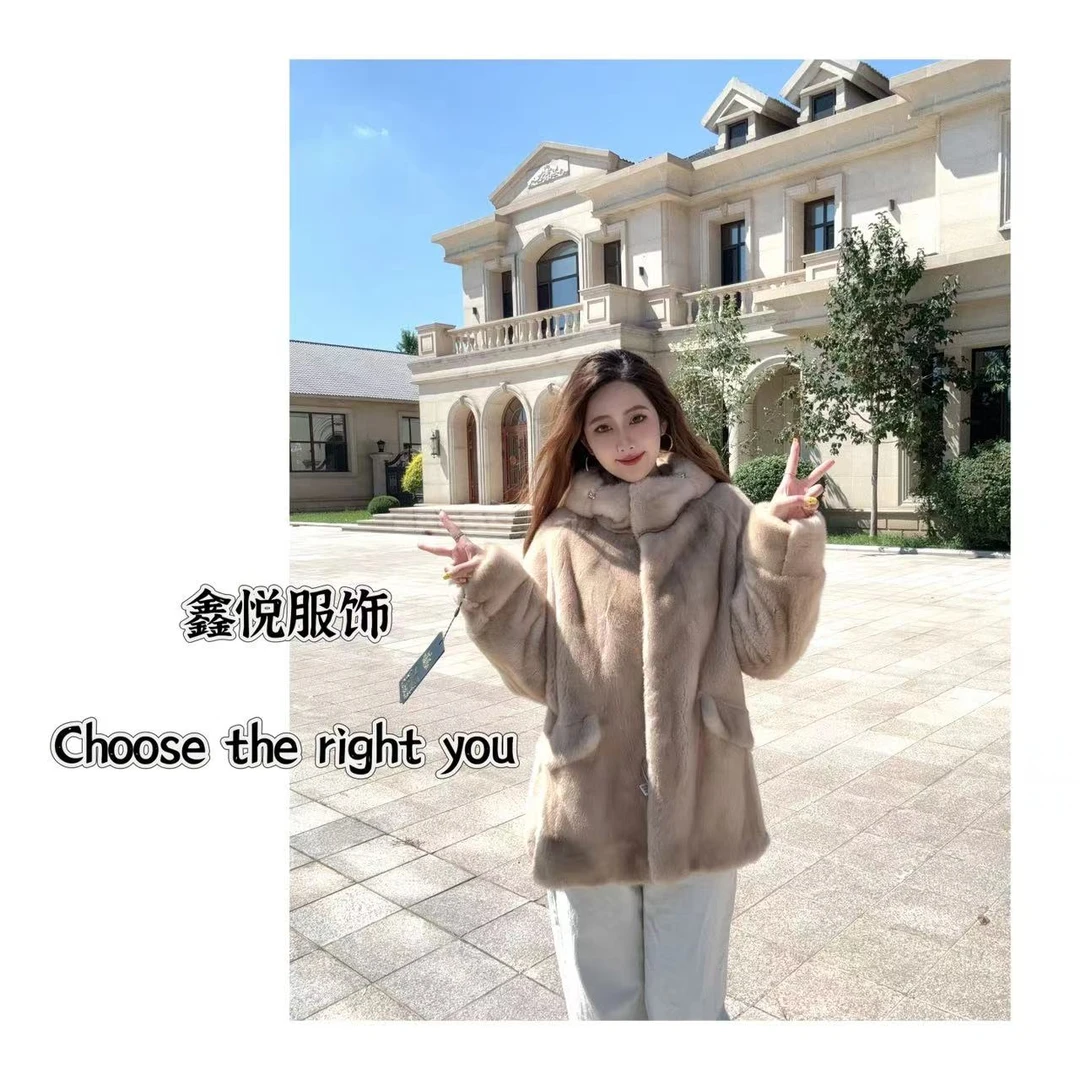 （2号链接）洋气时尚女皮草外套宽松版458-B