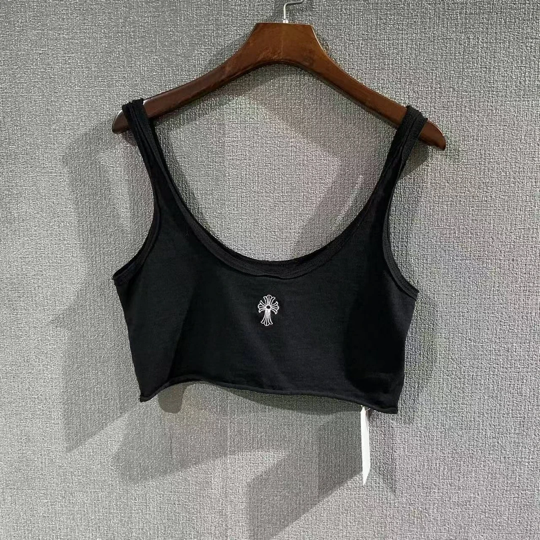 未使用 Chrome Hearts/克罗心 （pm）十字刺绣吊带背心xs码/6067