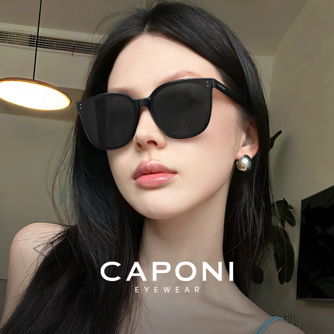 CAPONI方圆框偏光太阳眼镜高清男女通用墨镜开车驾驶专用防紫外线