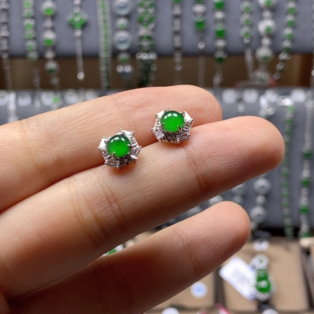 翡翠银S925镶嵌颈饰35号5.2mm