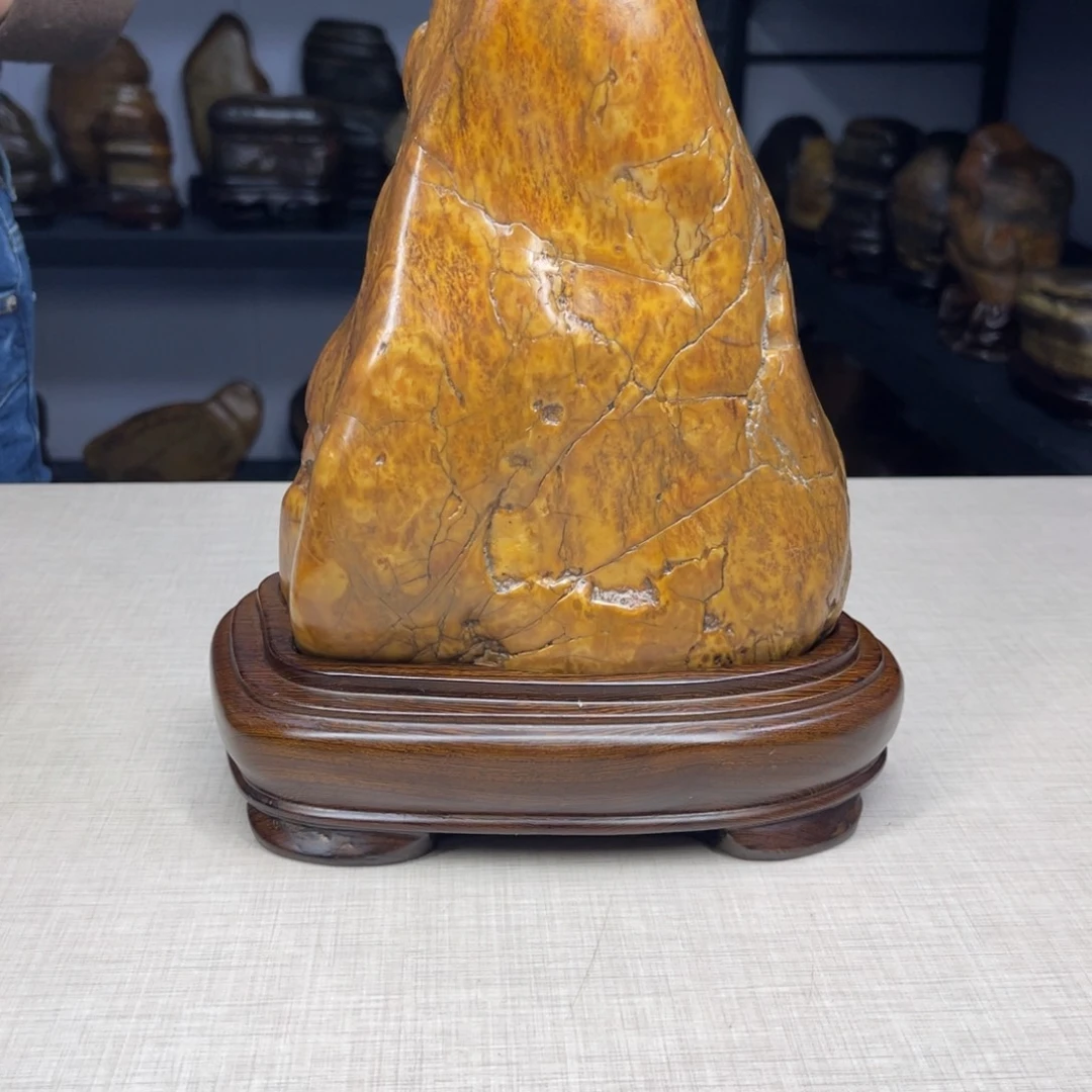 石材广西大化彩玉石配底座