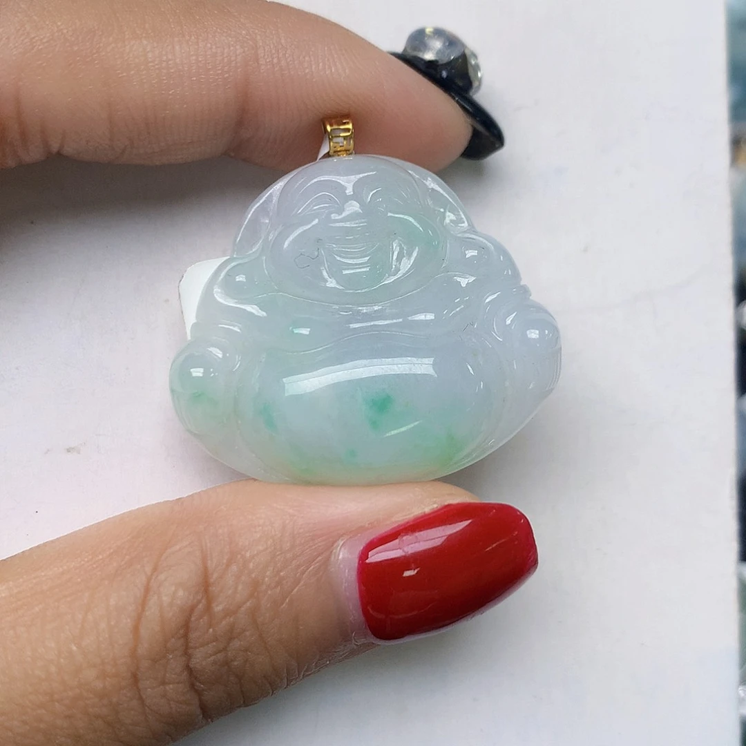 翡翠18K金镶嵌颈饰天然翡翠