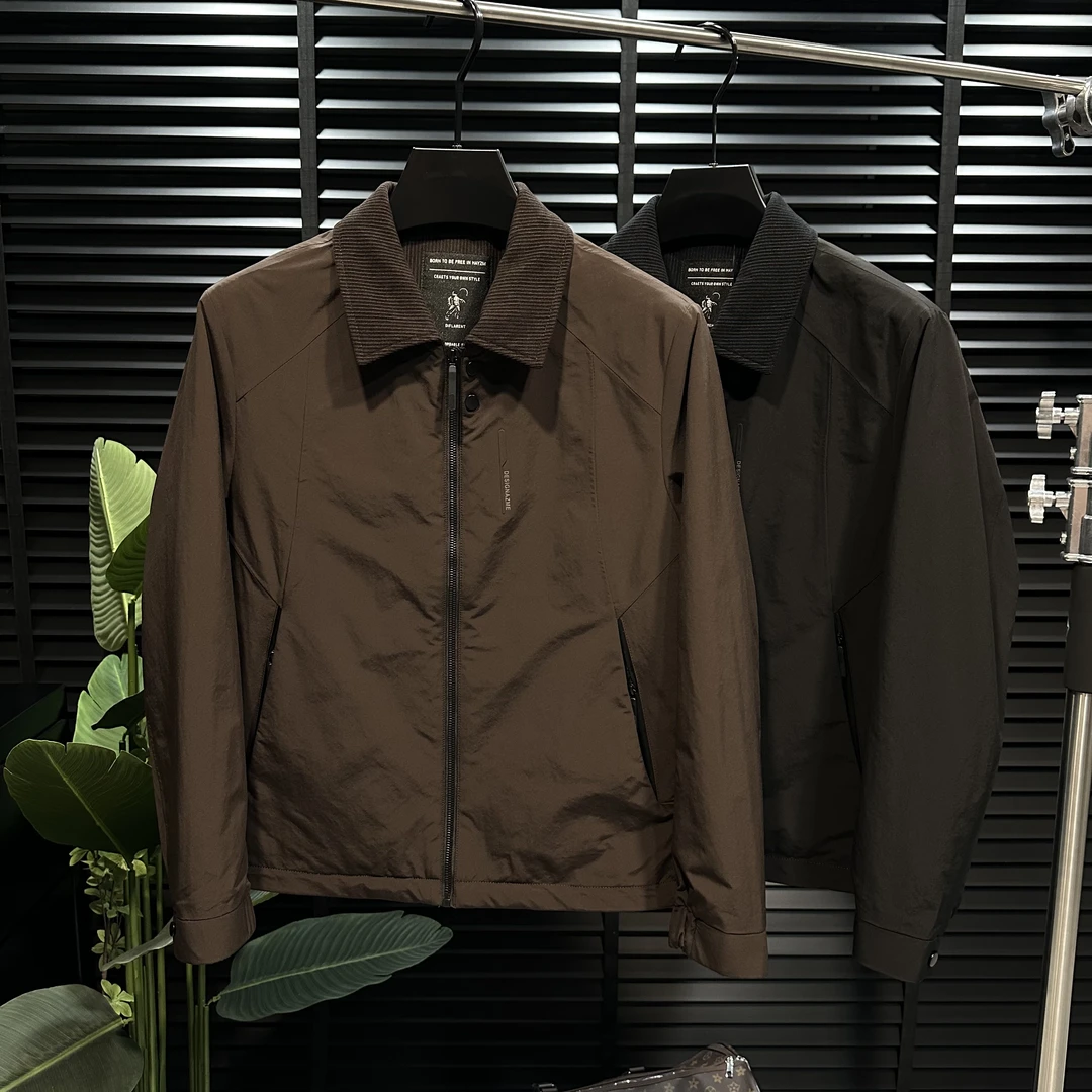 25秋冬季男翻领商务休闲薄羽绒夹克休闲男装外套秋冬