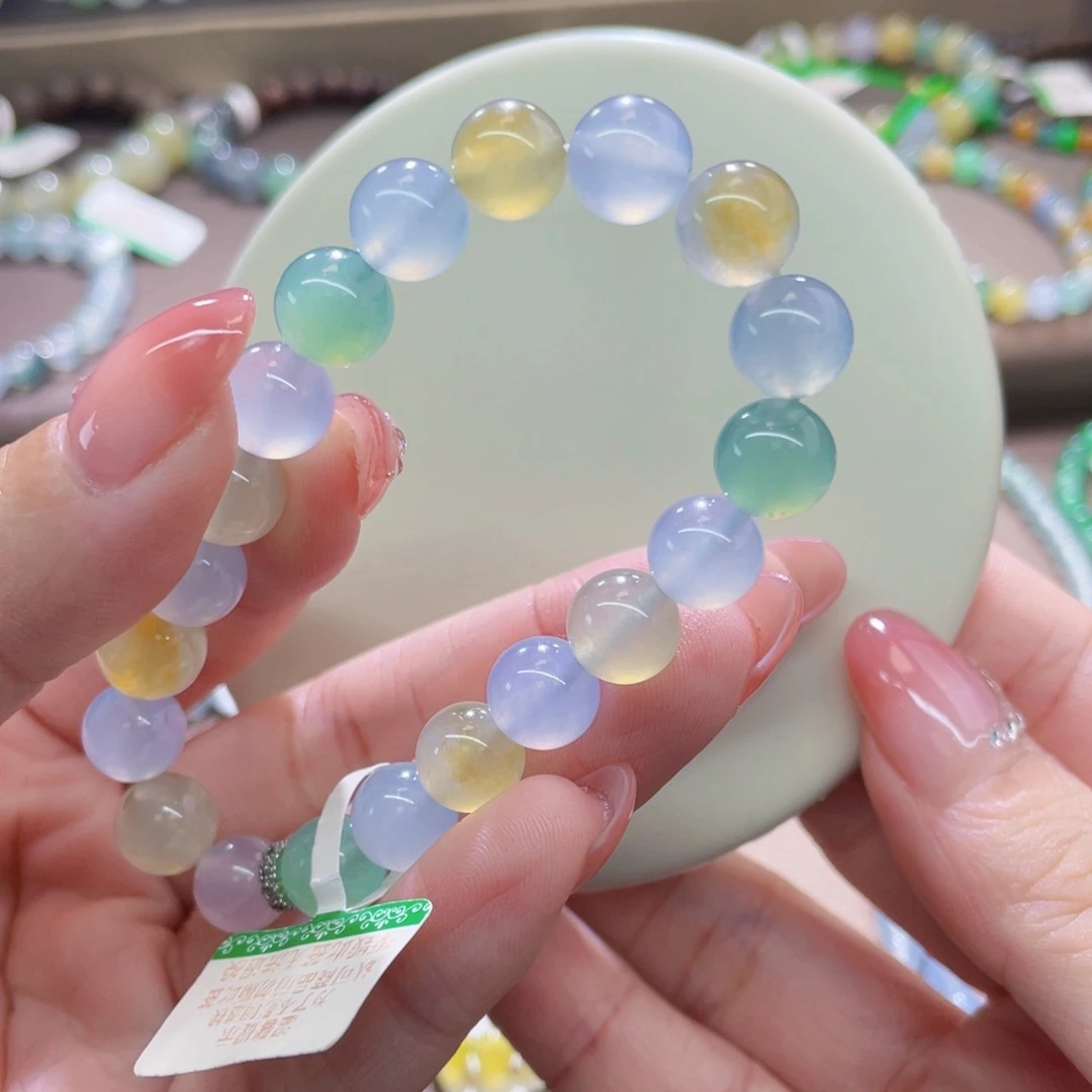 未镶嵌手链翡翠三彩卡9