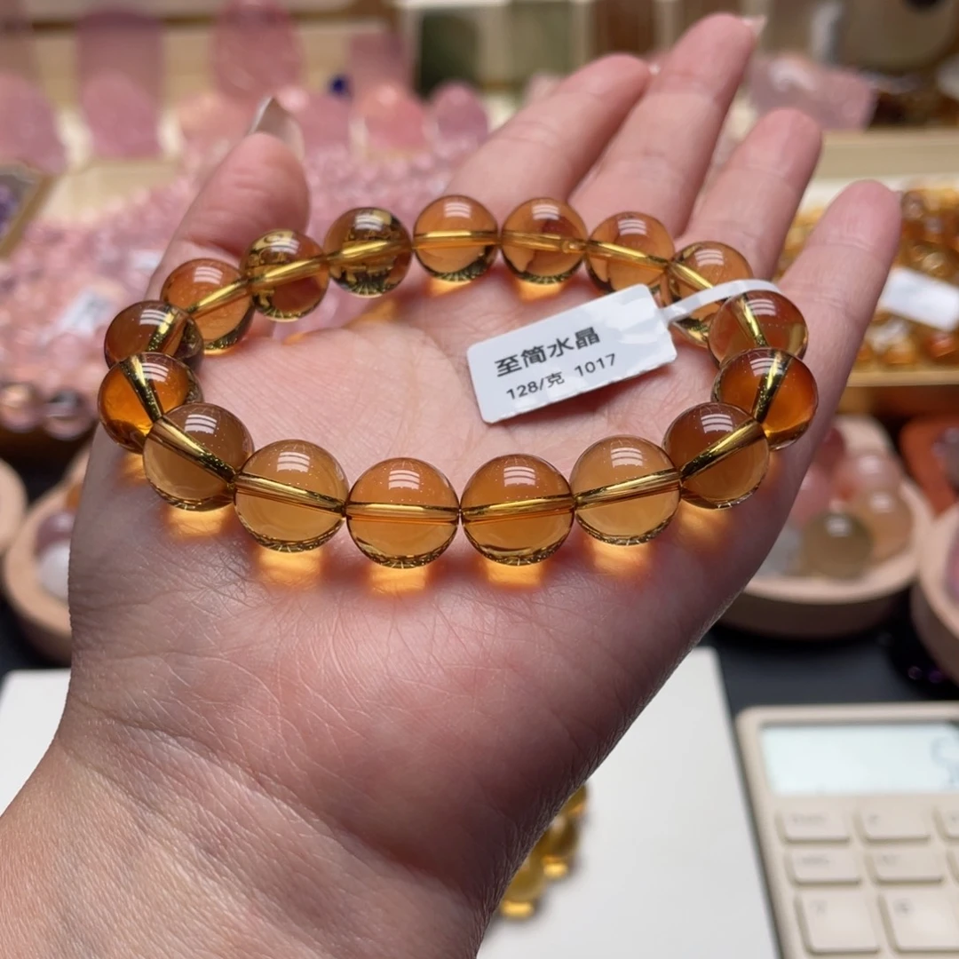 未镶嵌手链黄晶金红料11.8mm